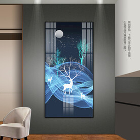 抽象线条麋鹿客厅玄关装饰画挂画