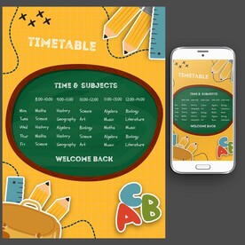 早教培训班课程表海报