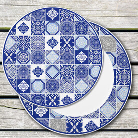 陶瓷青花盘花纹