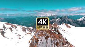 航拍雪山峡谷美景