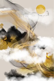 抽象意境山水画