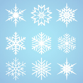 一组矢量雪花