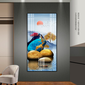 石来运转玄关装饰画客厅背景画