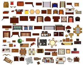 室内平面高清彩平素材PSD