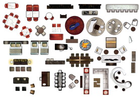 平面图块高清彩平素材PSD