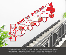 党员风采楼梯文化墙