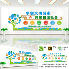 争创文明城市文化墙