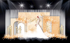 橘色韩式婚礼效果图设计
