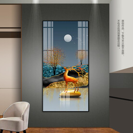 轻奢客厅卧室玄关装饰画石来运转