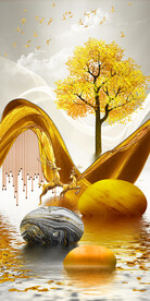 装饰画 晶瓷画 石头麋鹿