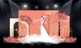 焦红珊瑚婚礼韩式婚礼效果图