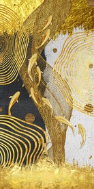 轻奢金色九鱼玄关