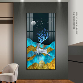 群山麋鹿客厅玄关卧室装饰画挂画