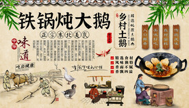铁锅炖大鹅背景墙