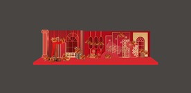 欧式红色美陈婚礼