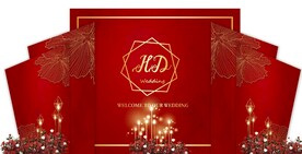 红金婚礼背景