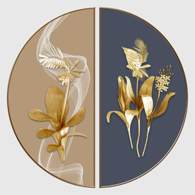 装饰画 抽象画 叶子花