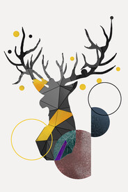 装饰画 抽象画 麋鹿