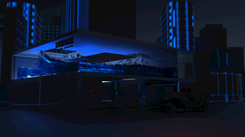 三维 海浪 特效 城市 浅蓝