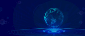 卫星地球蓝色未来科技背景互联网