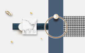 现代简约几何抽象背景墙