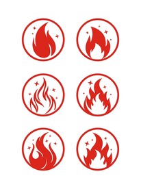 矢量红色火焰火苗火形小图标元素