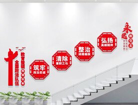 政法队伍教育整顿楼梯文化墙