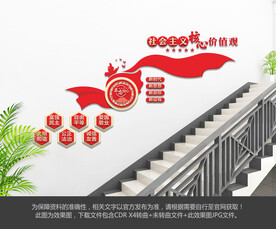 社会主义核心价值观楼梯文化墙
