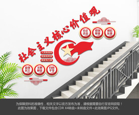 社会主义核心价值观楼梯文化墙