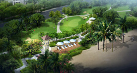 海边沙滩景观效果图