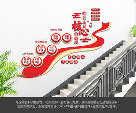 社会主义核心价值观楼梯文化墙