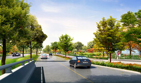 公路景观绿化效果图