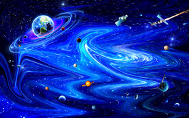 科幻星空背景墙