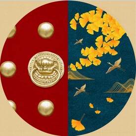 装饰画 门拉手 杏叶