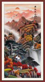 五岳独尊鸿运当头泰山装饰 油画