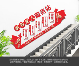 退役军人楼梯文化墙