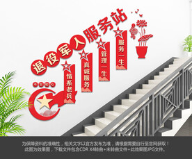 退役军人楼梯文化墙