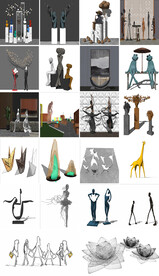 雕塑小品SU模型