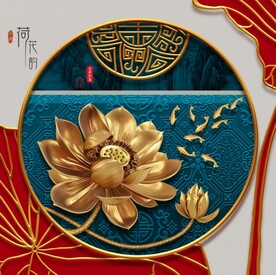 装饰画 晶瓷画 荷花