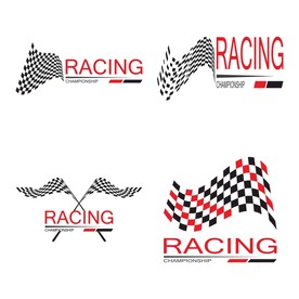 赛车到达终点旗帜