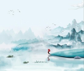 新中式水墨山水图片