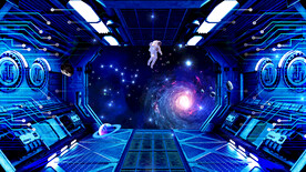 舱门太空星球背景墙