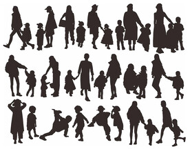 矢量人物剪影 