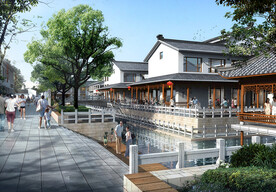 仿古水街效果图