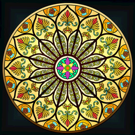 教堂图案 圆棚吊顶 高清图图片