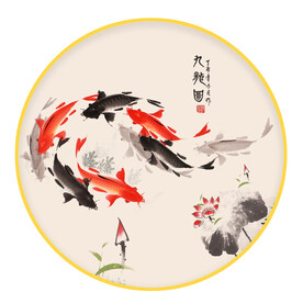 圆形画 年年有鱼