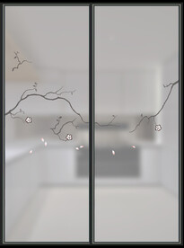 高清分层透明底推拉门玻璃打印图