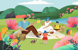 春游郊游野炊露营踏青聚会野外插