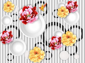 牡丹 圆球 圆环 条条 简约 