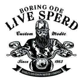 骑摩托车卡通雕刻图案